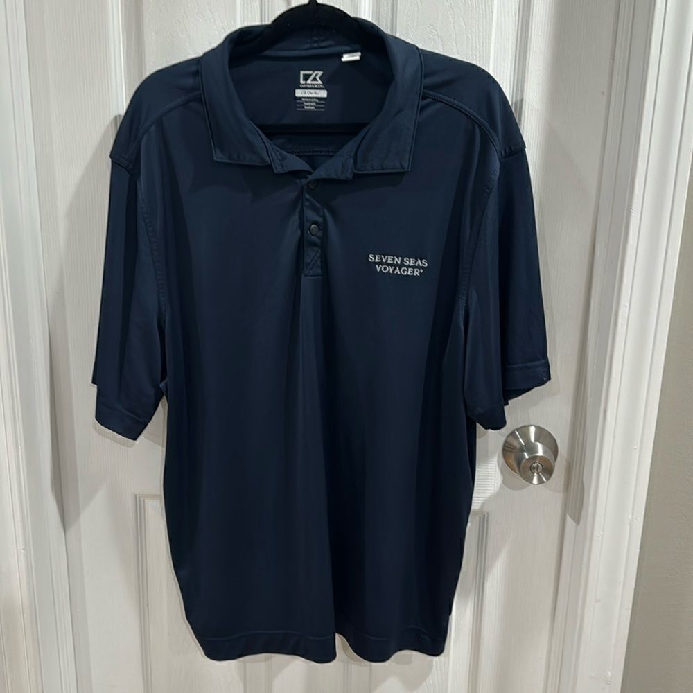 CUTTER & BUCK POLO SHIRT. NAVY BLUE.